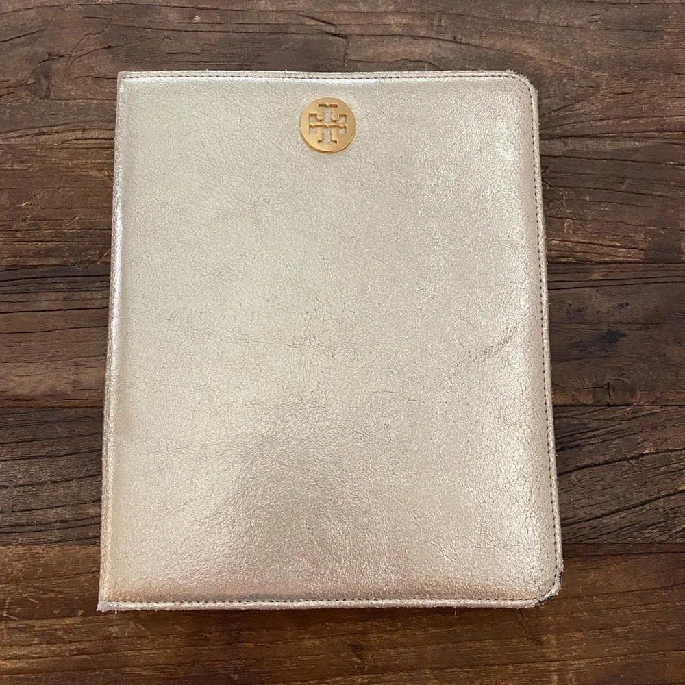 Tory Burch Metallic Gold Leather iPad case